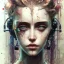 Placeholder: Singer Danish MØ face, Style cyberpunk, watercolor illustration by <agnes cecile> <John Kenn Mortensen> <Yoji Shinkawa>,