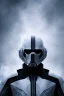 Placeholder: All Black Hayden Christensen soldier, ghost, wearing high tech mask, white smoke, dark, rage, sorrow, high definition, ultra 8 k, volumetric lighting, blue fire, fog