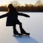 Placeholder: Mouse skating on a frozen pond in the countryside