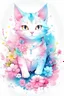 Placeholder: A hyper detailed illustration of a print of a fcolorful full body cute cat, fantasy flowers splash, vintage t-shirt design, in the style of Studio Ghibli, light white and pink pastel tetradic colors, 3D vector art, cute and quirky, fantasy art, watercolor effect, bokeh, Adobe Illustrator, hand-drawn, digital painting, low-poly, soft lighting, bird's-eye view, isometric style, retro aesthetic, focused on the character, 4K resolution, photorealistic rendering, using Cinema 4D, cinematic, 4k,