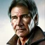 Placeholder: stunning photo realistic head to waist portrait of harrison ford as han solo in star wars with photo realistic short hair by alice zhang,Sam Spratt, Yi Fan, Houston Sharp, Matija Obrovac, Sharp focus, brown eyes, realistically and naturally weathered rough skin,space jacket from star wars, intricate