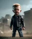 Placeholder: Terminator toddler, full body, dramatic lighting, angry, hyper realistic