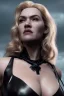 Placeholder: Kate Winslet as evil queen in black leather gown, cleavage, angry, stern look unreal 5, octane render,cinema4d, dynamic lighting, dramatic lighting, 4k, redshift render, highly detailed, hyper realistic