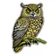 Placeholder: An intricately detailed owl perched on a branch, with its piercing eyes and feathers showcased in rich earthy tones sticker on white background.