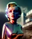 Placeholder: Ultra Realistic retro sci-fi 1960 scene, waist up view portrait, blonde woman, sweet young Marilyn Monroe face, perfect iris, tight latex coat, alien planet background, tight style, steel sphere dron levitating, fog, rain, soft color, highly detailed, unreal engine 5, ray tracing, RTX, lumen lighting, ultra detail, volumetric lighting, 3d, finely drawn, high definition, high resolution.