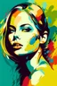 Placeholder: modern abstract woman painting vector