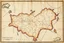Placeholder: an old and weathered map of an inland section, no words, with latitude and longitude lined