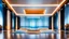 Placeholder: beautiful dance stage in luxury modern hall dynamic lights, modern furniture light blue & orange theme