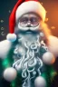 Placeholder: All Black Santa, ghost, wearing green mask, white smoke, red green blue, rage, high definition, ultra 8 k, volumetric lighting, blue fire, rain