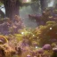 Placeholder: bioluminescent herbivore alien animals on a scifi landscape, bioluminsescent plants, bioluminescent flovers, 8k resolution, dynamic lighting, ultra hyperdetailed, Unreal Engine 5, ultra colourful, very small details, realistic.