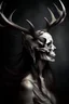 Placeholder: wendigo deer skull human woman hybrid, semi-realistic photo art