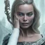 Placeholder: perfect face margot robbie, big boobs long black hair, Unreal Engine 5, highly detailed, highest quality, digital painting, complex 3d render, unreal engine render, insane detail, intricate photograph quality, magnificent, majestic, highly intricate, Realistic photography, grand hall, wicked throne, holding scepter, crown of barbwire, dark color palette, metallic, highly detailed, highest quality, digital painting