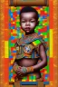 Placeholder: futuristic baby portrait in Kente, rusted clocks eyes, cinematic, scaffolding, ghana flag, african pattern symbols, engraved, 8k quality