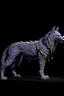 Placeholder: A purple ice elemental wolf designed in Bayeux tapestry painted by John Atkinson Grimshaw