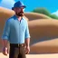 Placeholder: Walter white, realistic, 8k, beach background,fedora.