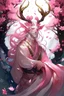 Placeholder: Pink hair spring cherry blossom Eladrin Male antlers beard druid of the stars