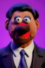 Placeholder: Waist up muppet Portrait, Xi Jinping as muppet doll, black suit and red tie, photo studio, blue background, unreal engine 5, concept art, art station, god lights, ray tracing, RTX, lumen lighting, ultra detail, volumetric lighting, 3d.