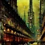 Placeholder: Fritz Lang Metropolis, detailed facades ,dark colours, watercolor, by john atkinson Grimshaw, detailed painting,matte painting, alphonse mucha, greg rutkowski