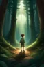 Placeholder: a boy gets lost in the forest and finds a circle of light that enters a parallel world