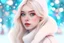 Placeholder: blonde egirl snow christmas party model photo realism pastel colours 4k