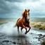 Placeholder: Horse running in themiddle of a storm