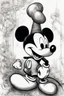 Placeholder: Sketch of Mickey Mouse, insane details