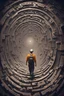 Placeholder: "Depict a miner navigating through a digital labyrinth, representing the challenges and triumphs of the Bitcoin mining journey."+