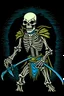 Placeholder: skeleton warrior, comic style