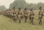 Placeholder: soldats de la nouvelle france marchant dans une prairie