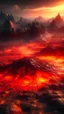 Placeholder: Lava lake in hell with land surrounding it, realistic close up