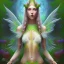 Placeholder: water color and spray painting fantasy art, portrait elven angel with green clothes standing in portal to wet forest world from desert world with camels,poetry book illustration