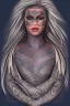 Placeholder:  Portrait voluptuous female Maori Chief iron maiden rainbow Maori tribal tattoos, bow with arrows, full detail, 4k, style of Cosmopolitan golden hair