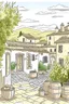 Placeholder: imagine prompt coloring page for women, "Design an image showcasing a traditional Tuscan winery with vineyards, barrels, and rustic houses. Convey a warm and subdued winery atmosphere, bathed in sunlight" a white background 9:11, pgf