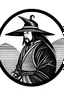Placeholder: Japanese traditional samurai engraving ,vector logo style, line art, flat design , simple, high contrast, black and white