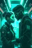 Placeholder: Science fiction, cyberpunk, couple girl and guy, love at first sight