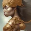 Placeholder: sango fantasy, fantasy magic, intricate, sharp focus, illustration, highly detailed, digital painting, concept art, matte, artgerm and paul lewin and kehinde wiley, masterpiece silver tiger head bronze Asian African girl nice breast Afo hair turquoise sun rain waves