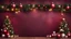 Placeholder: Hyper Realistic Christmas Background For YouTube Lyrical On Maroon Grunge Wall, With Garland Lights And Christmas Decorations.