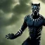 Placeholder: portrait, will smith in black panther suit, no mask, angry yelling, dark forest, dynamic lighting, 8k, ultra detailed