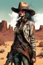 Placeholder: highly detailed full body concept illustration of Wild West female anti heroine gunslinger in the desert Southwest , maximalist, sharp focus, finely detailed facial features, highest resolution, in the styles of Alex Pardee, Denis Forkas , and Masahiro Ito, boldly inked, 8k, coarse, gritty textures