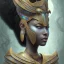 Placeholder: sango fantasy, fantasy magic, intricate, sharp focus, illustration, highly detailed, digital painting, concept art, matte, masterpiece head sexy Indonisian beauty black afro hair earth lady silver tiger head Egyptian princess pyramid