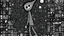 Placeholder: mosaic art style: The strange dreamwalker at night, dada, surreal,art brut, outsider art, monochrome, minimal