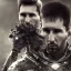 Placeholder: lionel messi perfect face and portrait post-apocalypse perfect cyborgs in a footbal stadium, sci-fi fantasy style, 8k,dark