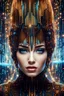 Placeholder: beautiful strange looking digital woman made up completely of binary code, expressive and mysterious, consisting fully of binary code, deep colors, detailed matte painting, fantastical, intricate detail, splash screen, colorful, fantasy concept art, 8k resolution, Unreal Engine 5, beautiful iris, sharp focus, centered, symmetric