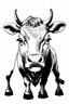Placeholder: cow face, thick line coloring bookillustration