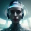 Placeholder: double exposure of a futuristic cyberpunk woman in an alien city by alessio albi --v 4