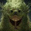 Placeholder: Dog, monster, green, horror, teeth, gore, blood, masterpiece, expert, 8K, hyperrealism, sharp focus, cinematic lighting