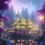 Placeholder: a magical flower yellow house in the woods, pink vertical, blue lake,sharp, vines, candlelit, endor, ornate, elegant, highly detailed, artstation, concept art, smooth, sharp focus, illustration, 8k, splash art, wallpaper, key visual