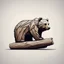 Placeholder: combine textured log with shape of a bear, graphic style, minimalistic,clean