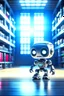 Placeholder: cute chat robot waiting on high class web background, huge library background, high speed, motion blur, smoke, 4k, downlight, soft light, depth of field, photorealism, trending on art station