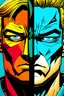 Placeholder: personaggio fumetto diviso a metà